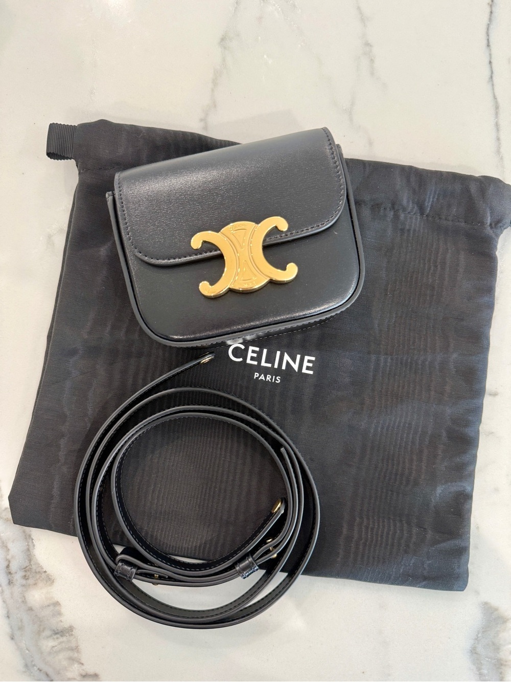 Celine Mini Claude in Shiny Calfskin